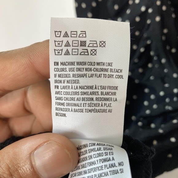 AEO Women's Black Poker Dot Pattern Wrap Mini Dress Size XS - Picture 13 of 13